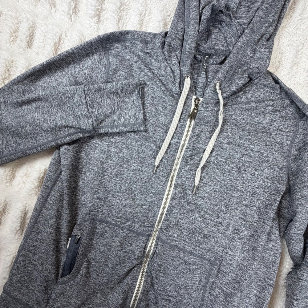 Vuori Halo Essential Hoodie Heather Grey Full Zip DreamKnit VW201 Womens Large